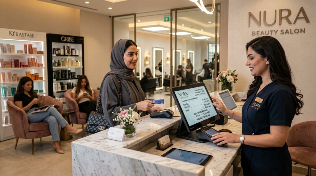 UAE salon VAT compliant POS billing reception system